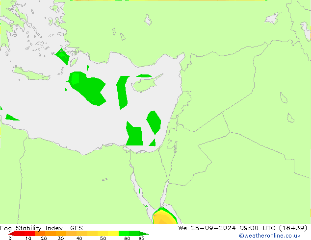 Fog Stability Index GFS mer 25.09.2024 09 UTC