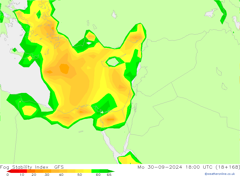 Fog Stability Index GFS Mo 30.09.2024 18 UTC