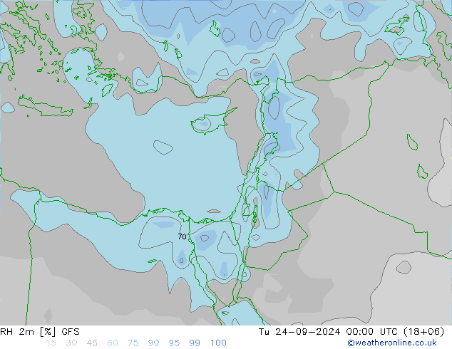 RH 2m GFS Tu 24.09.2024 00 UTC