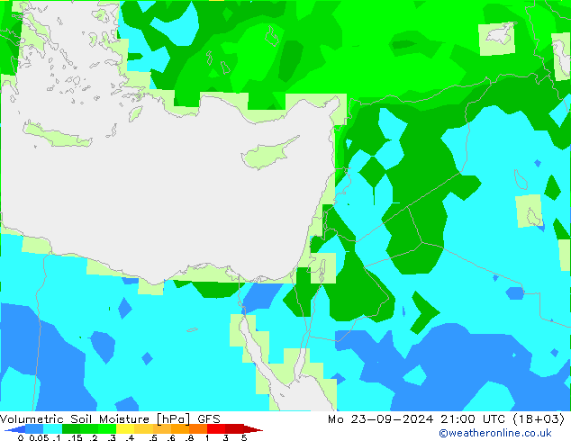 Volumetric Soil Moisture GFS Po 23.09.2024 21 UTC