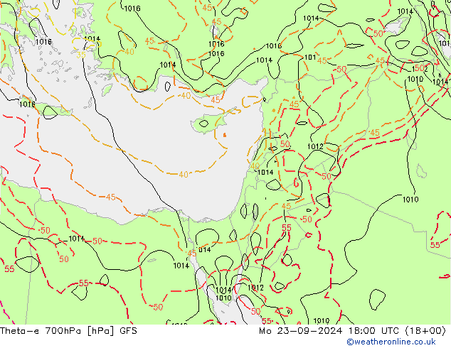 Theta-e 700hPa GFS  2024