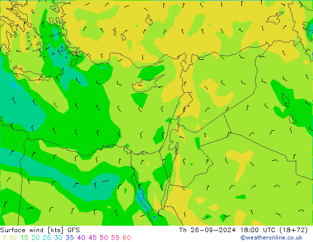 Wind 10 m GFS do 26.09.2024 18 UTC