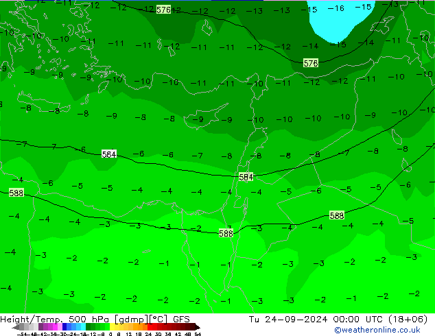 Height/Temp. 500 hPa GFS Di 24.09.2024 00 UTC