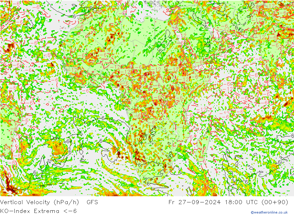 Convection-Index GFS Fr 27.09.2024 18 UTC