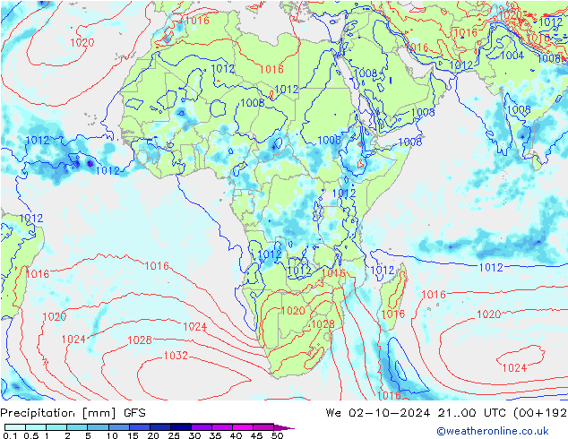 Precipitation GFS We 02.10.2024 00 UTC