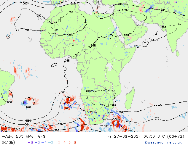 T-Adv. 500 hPa GFS Fr 27.09.2024 00 UTC