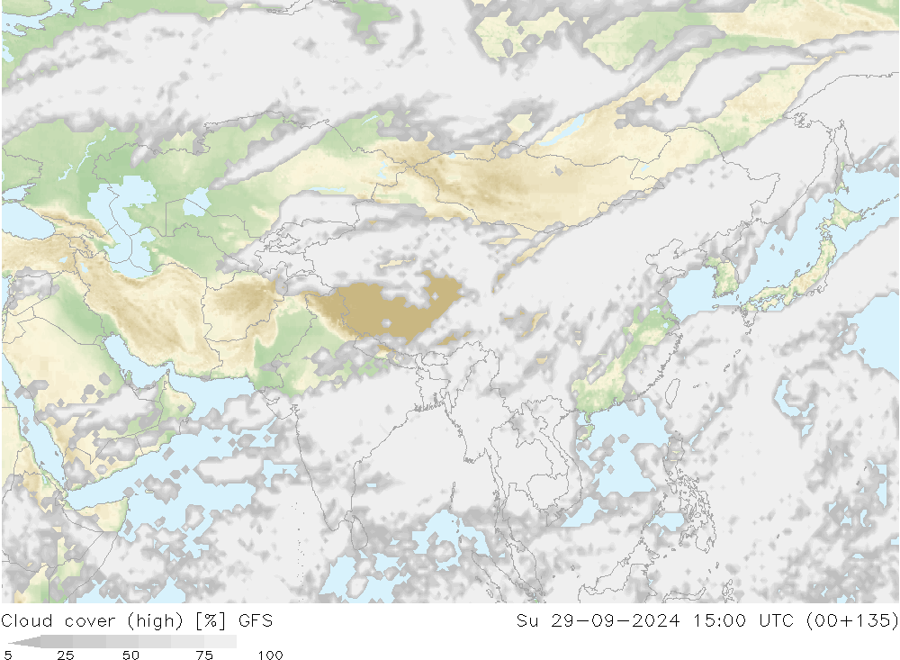 облака (средний) GFS Вс 29.09.2024 15 UTC