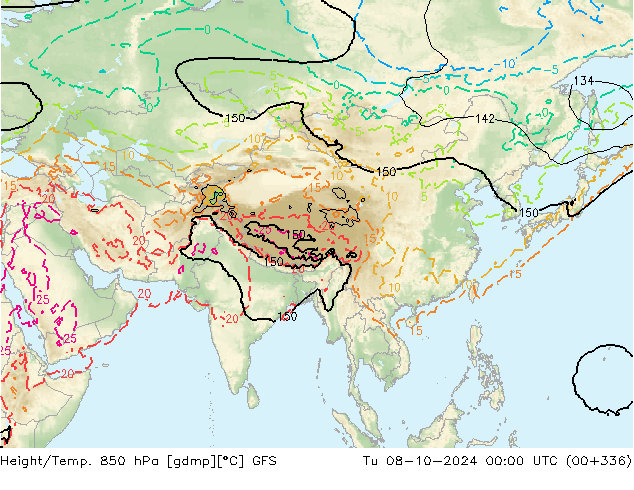 Z500/Regen(+SLP)/Z850 GFS di 08.10.2024 00 UTC