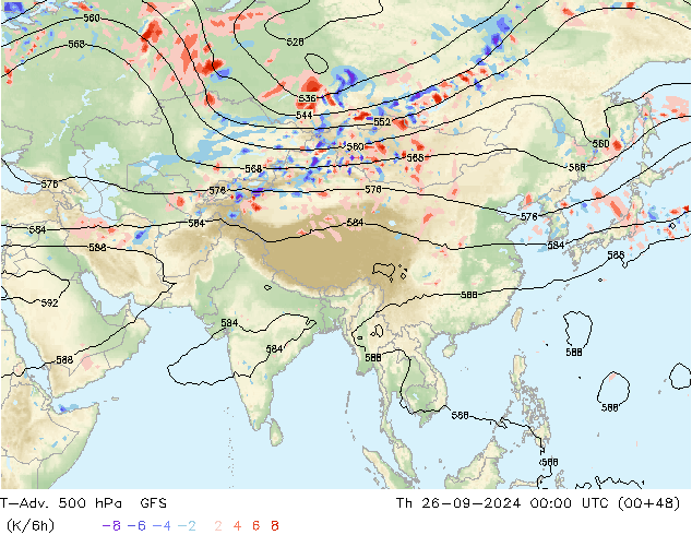 T-Adv. 500 hPa GFS Th 26.09.2024 00 UTC