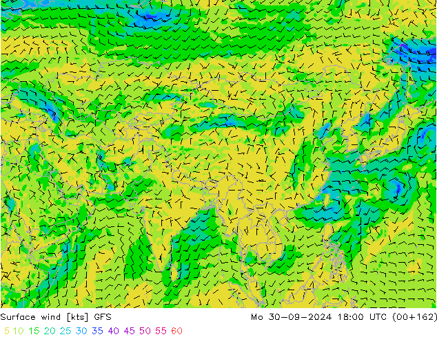 Bodenwind GFS Mo 30.09.2024 18 UTC