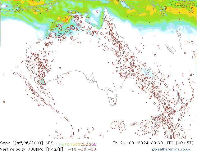 Cape GFS чт 26.09.2024 09 UTC