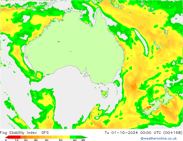 Fog Stability Index GFS  01.10.2024 00 UTC