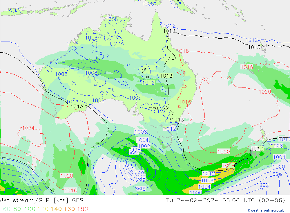 Straalstroom/SLP GFS di 24.09.2024 06 UTC