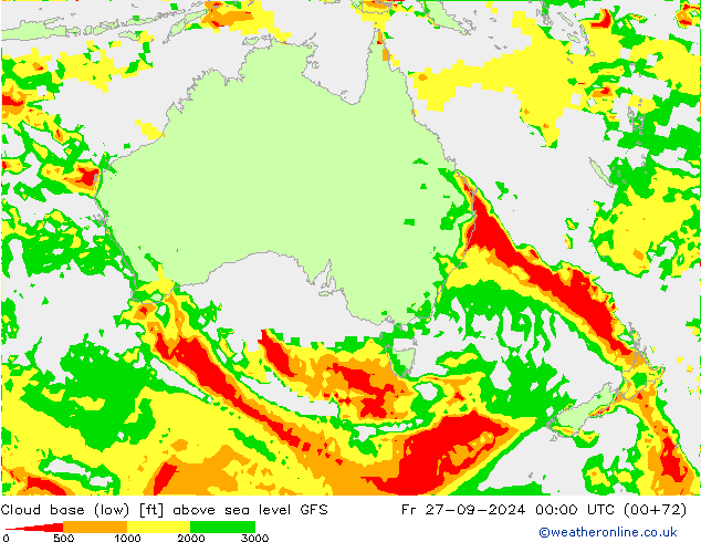 Cloud base (low) GFS Fr 27.09.2024 00 UTC