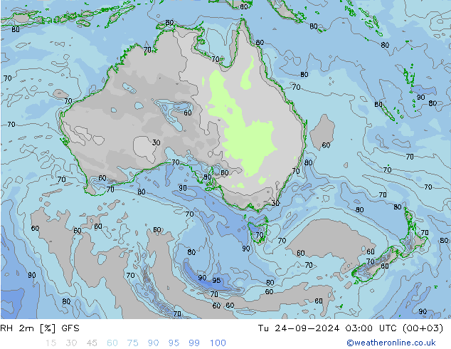 RH 2m GFS mar 24.09.2024 03 UTC