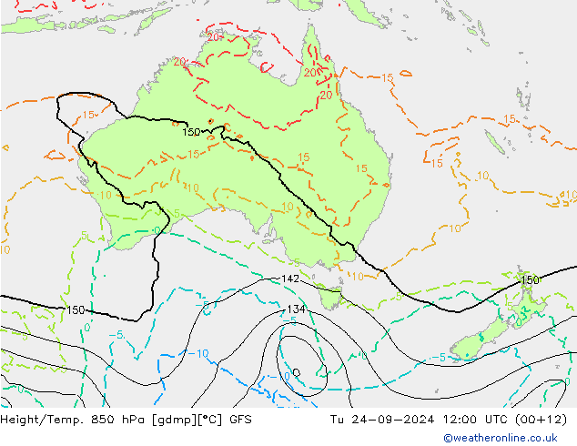 Z500/Rain (+SLP)/Z850 GFS mar 24.09.2024 12 UTC