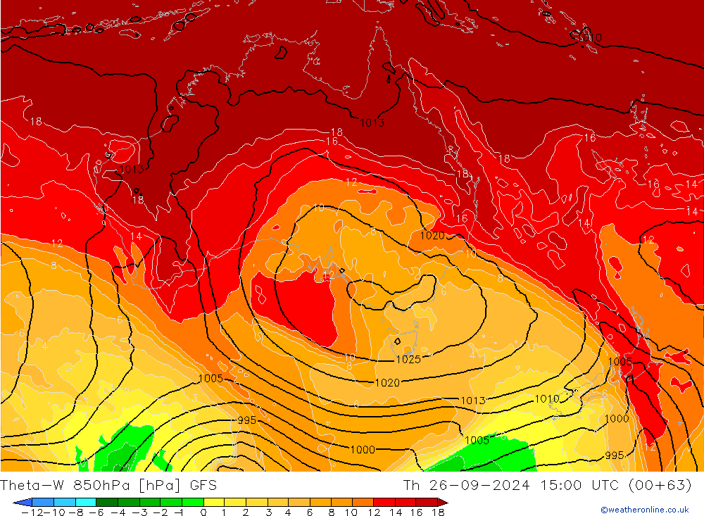 Theta-W 850hPa GFS Září 2024