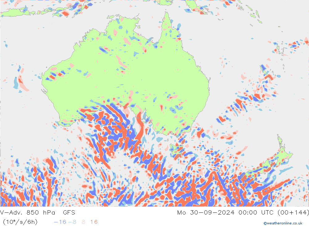 V-Adv. 850 hPa GFS Mo 30.09.2024 00 UTC