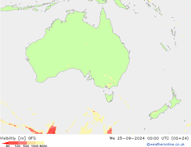 Visibility GFS We 25.09.2024 00 UTC