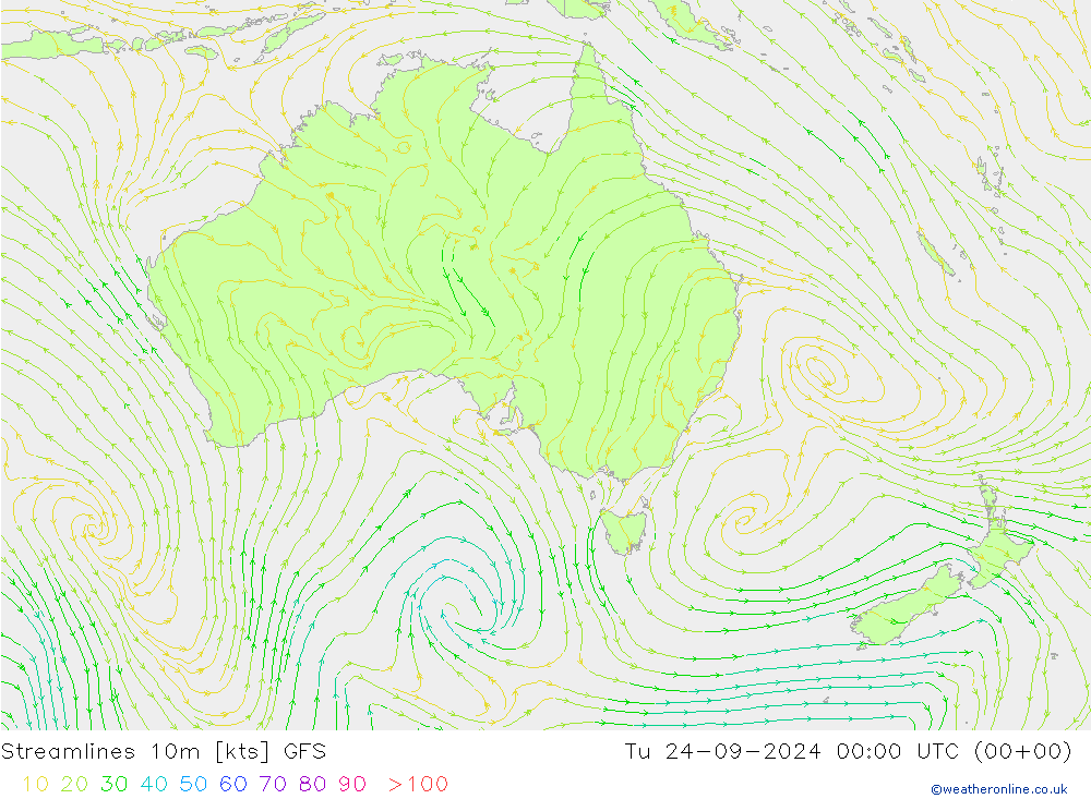 ветер 10m GFS вт 24.09.2024 00 UTC