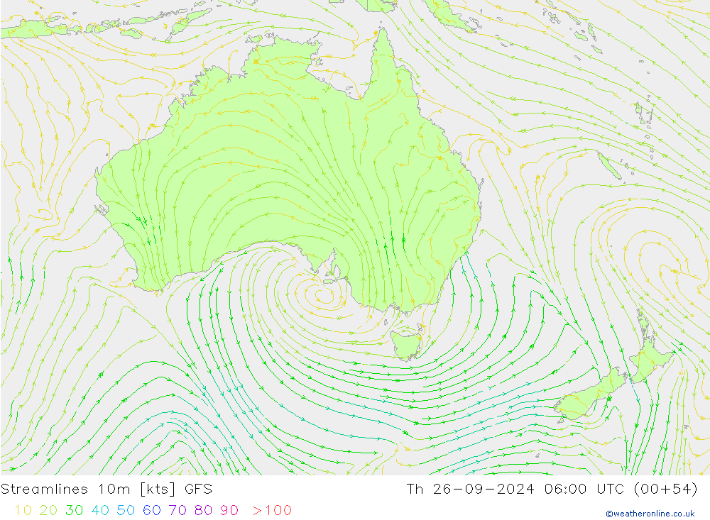 Rüzgar 10m GFS Per 26.09.2024 06 UTC