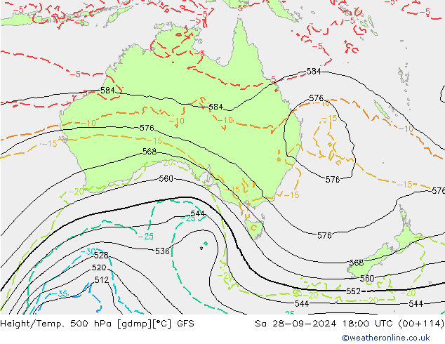 Z500/Rain (+SLP)/Z850 GFS сб 28.09.2024 18 UTC