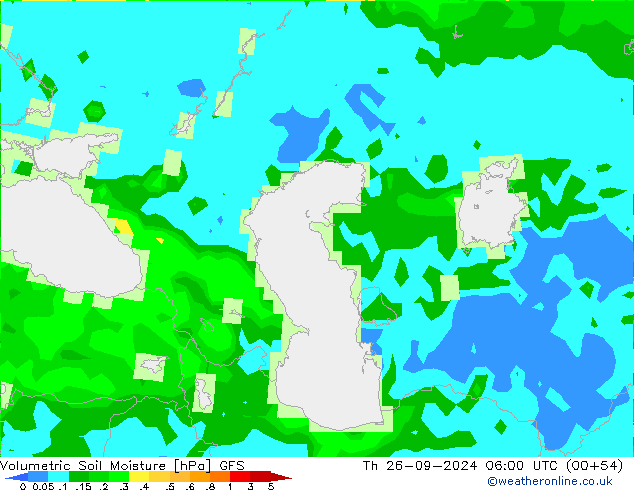 Volumetric Soil Moisture GFS gio 26.09.2024 06 UTC