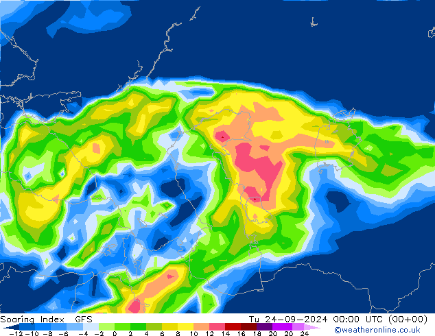 Soaring Index GFS Tu 24.09.2024 00 UTC