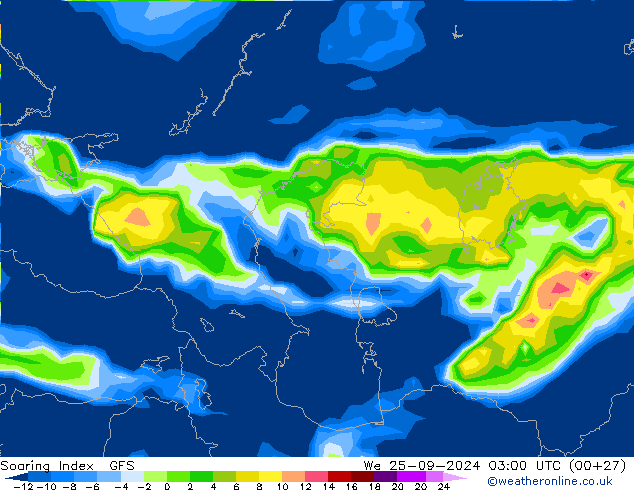 Soaring Index GFS mer 25.09.2024 03 UTC