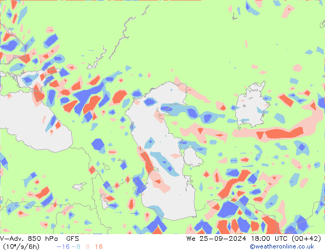 V-Adv. 850 hPa GFS Qua 25.09.2024 18 UTC