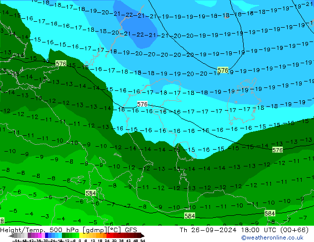 Height/Temp. 500 hPa GFS  26.09.2024 18 UTC