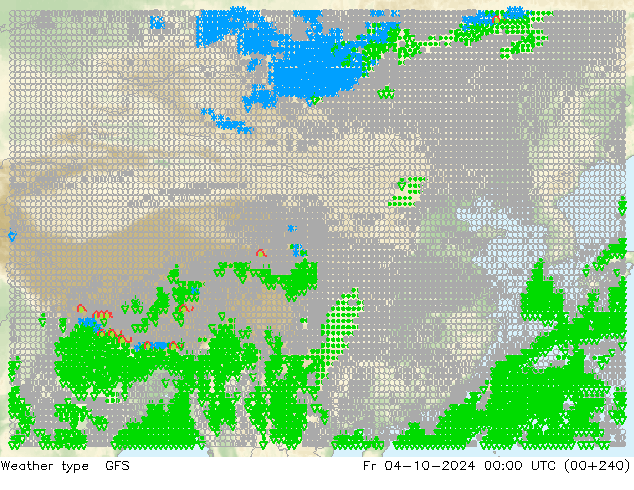 tipo de precipitação GFS Sex 04.10.2024 00 UTC