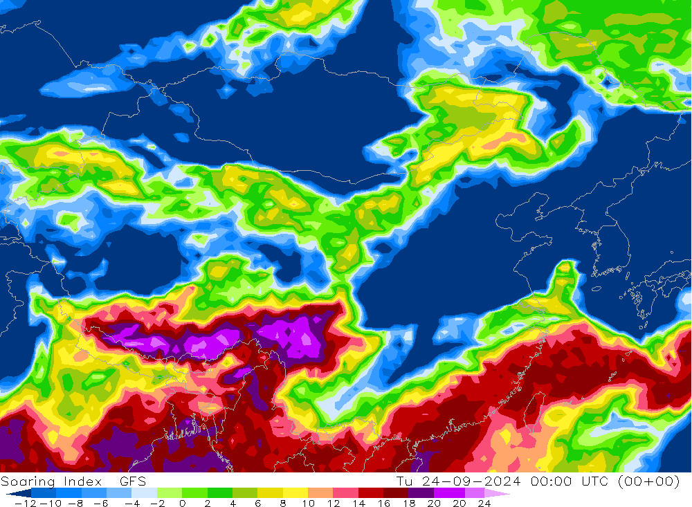 Soaring Index GFS Tu 24.09.2024 00 UTC