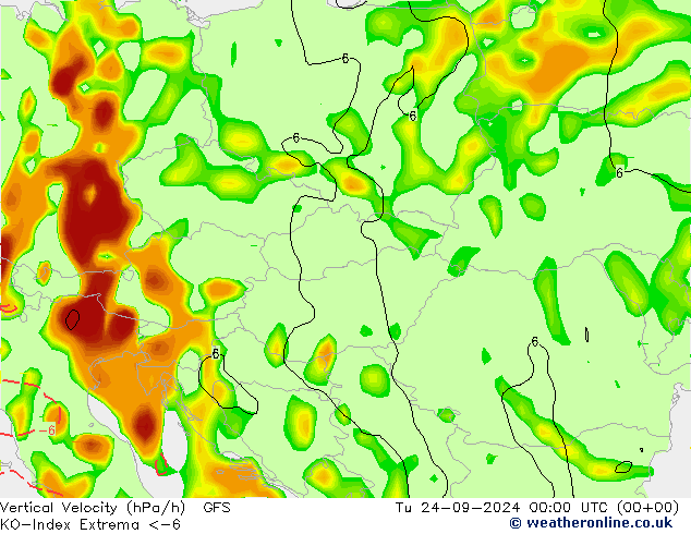 Convectie-Index GFS di 24.09.2024 00 UTC