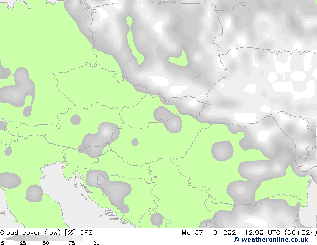 Nuages (bas) GFS lun 07.10.2024 12 UTC