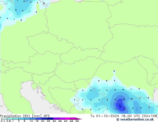 Z500/Rain (+SLP)/Z850 GFS Ter 01.10.2024 00 UTC