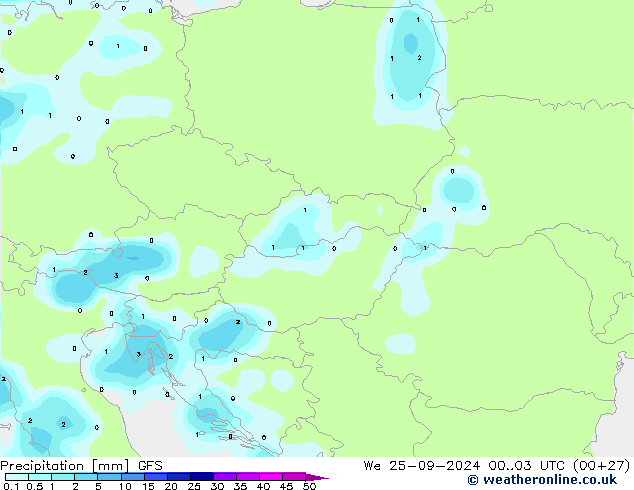 Precipitation GFS We 25.09.2024 03 UTC