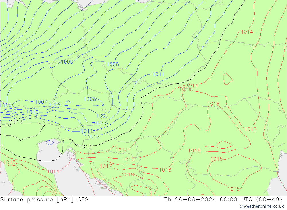 приземное давление GFS чт 26.09.2024 00 UTC