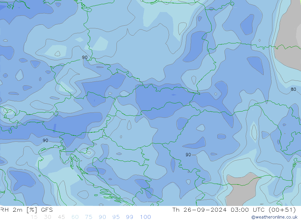 RH 2m GFS Th 26.09.2024 03 UTC