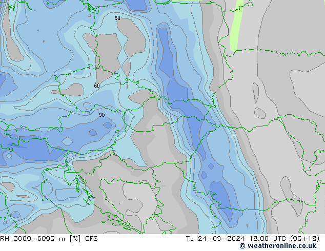 RH 3000-6000 m GFS Ter 24.09.2024 18 UTC