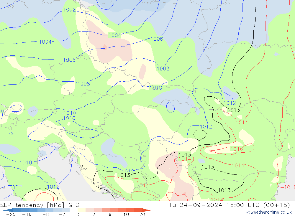 SLP tendency GFS Tu 24.09.2024 15 UTC