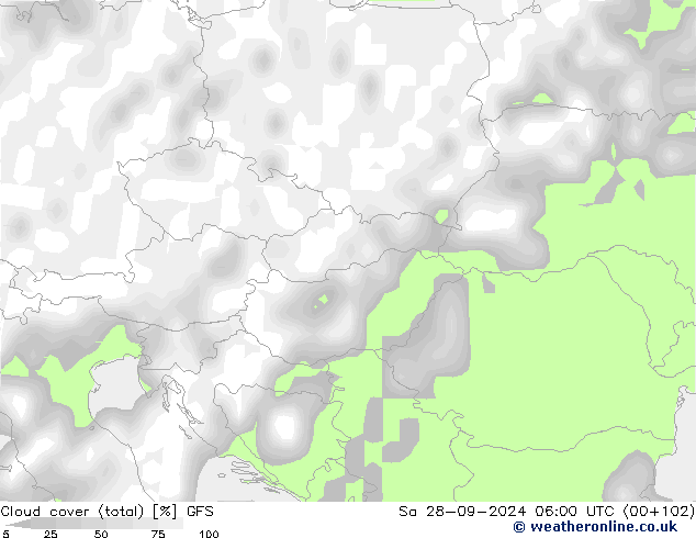 Bulutlar (toplam) GFS Cts 28.09.2024 06 UTC