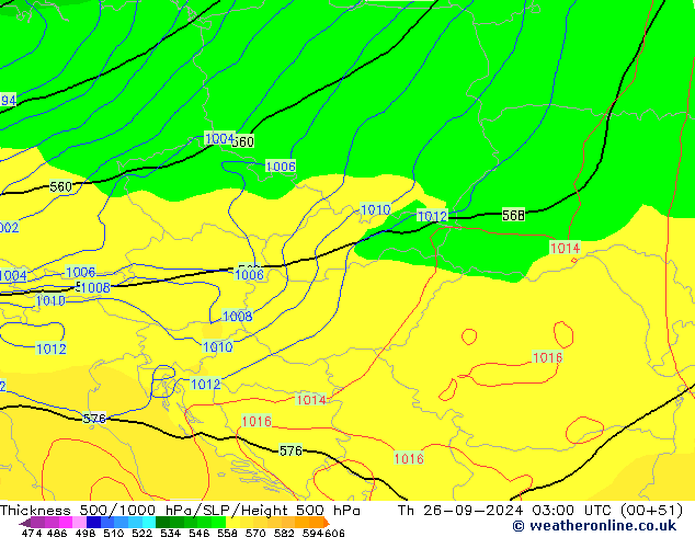 Thck 500-1000hPa GFS gio 26.09.2024 03 UTC