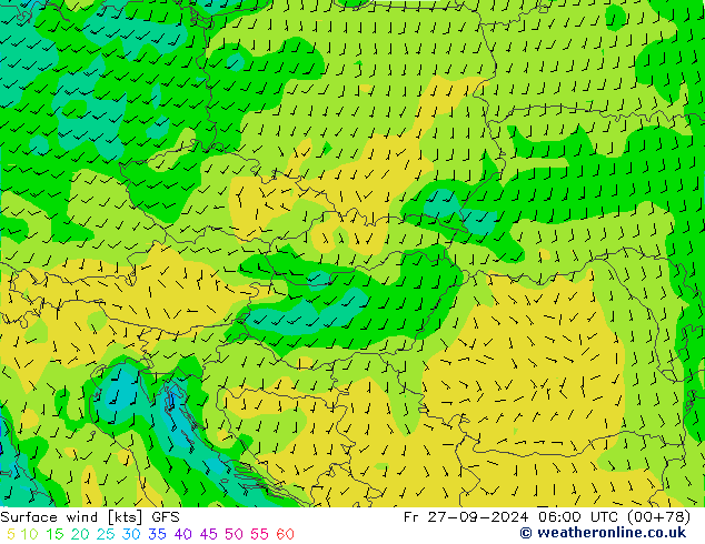  10 m GFS  27.09.2024 06 UTC