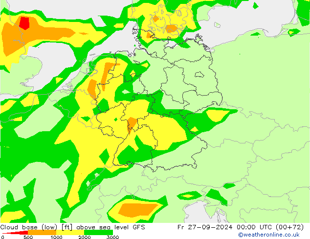 Cloud base (low) GFS Fr 27.09.2024 00 UTC