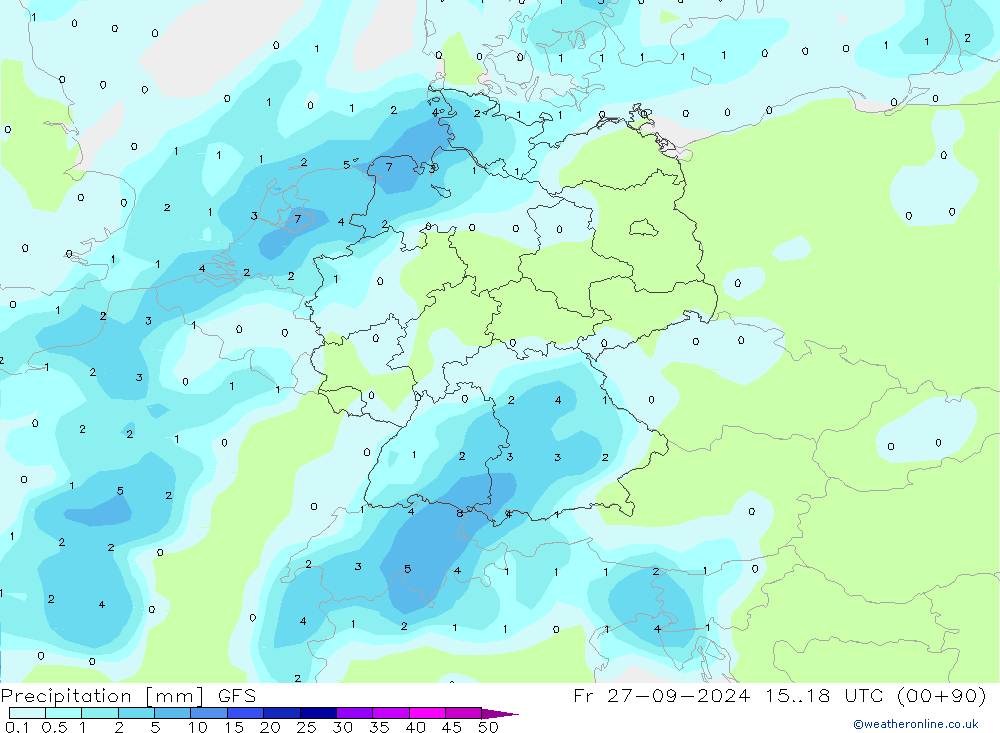 Precipitation GFS Fr 27.09.2024 18 UTC