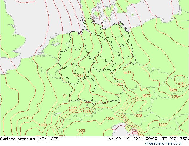 GFS: wo 09.10.2024 00 UTC