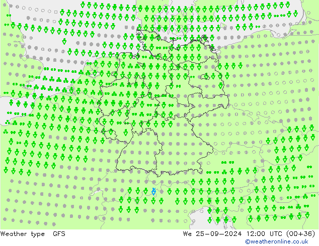 Weather type GFS We 25.09.2024 12 UTC