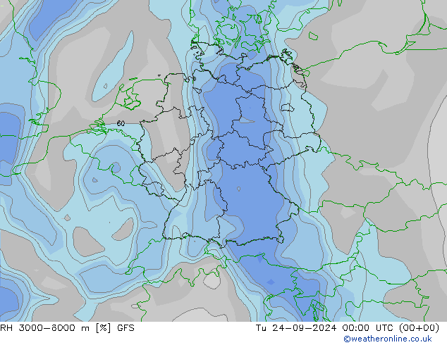 RH 3000-6000 m GFS вт 24.09.2024 00 UTC