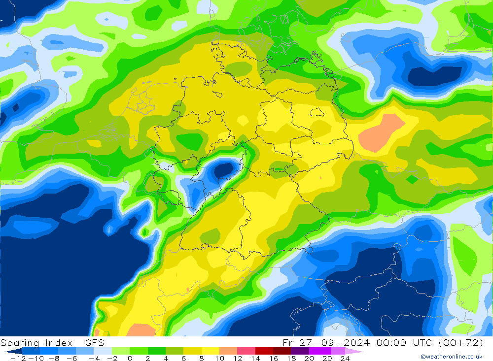 Soaring Index GFS vie 27.09.2024 00 UTC